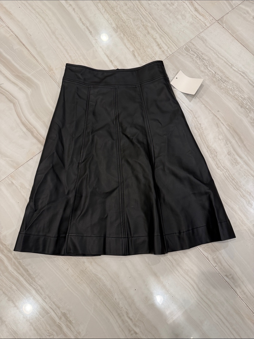 Women's Black A-Line Skirt - Sleek Panel Design